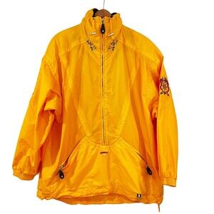 Obermeyer Alpine Yellow Snow Jacket Pullover Embroidered XL
